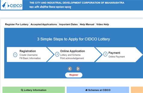 cidco lottery 2021 official website